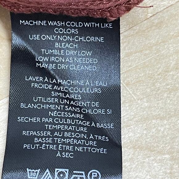 Free People Calla Trousers Linen Blend Relaxed Fit Wine Women's Size 12 NWT - Picture 7 of 11